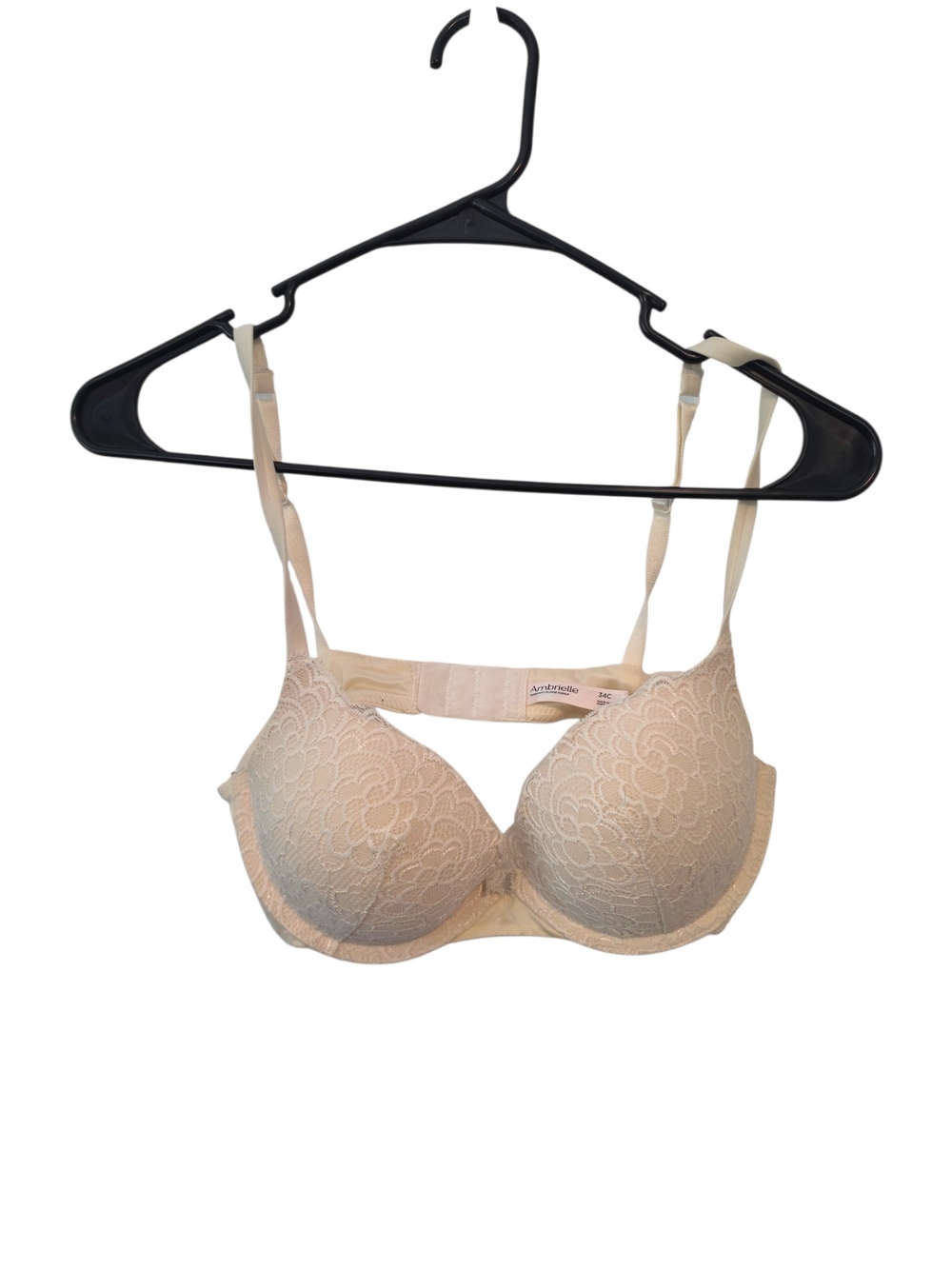 Ambrielle Lace Push-Up Bra in Cream Size 34C